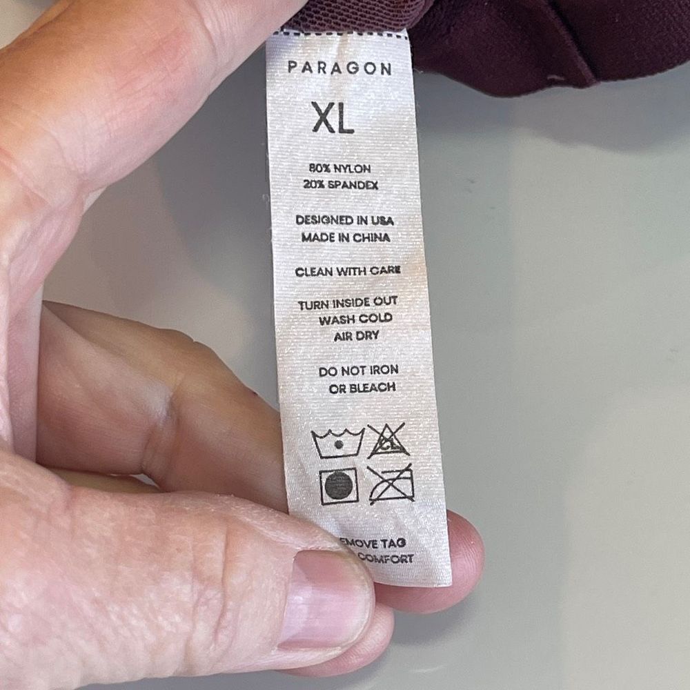 Paragon Maroon Red Racerback Cropped Tank Sports Bra Size XL Qty 2 - Picture 3 of 5